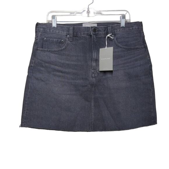 Everlane The Denim Skirt in Washed Black - Size 32 - NWT - Picture 1 of 11